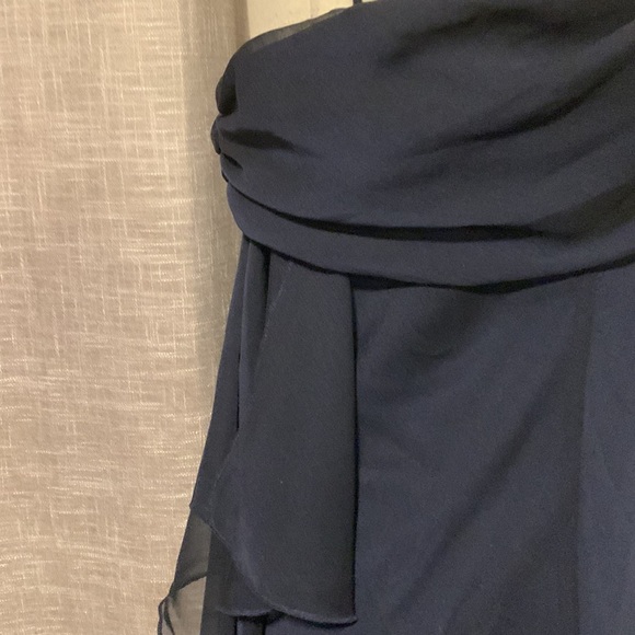 Alyn Paige navy chiffon full length dress - Picture 4 of 7